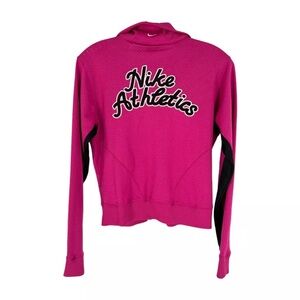 Nike Retro Track Jacket Womens Size Medium Pink Mesh Full Zip Embroidered Logo